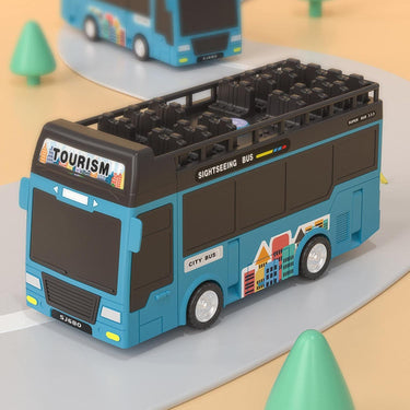 2in1 Deform Double Decker Bus Adventure Track - Blue